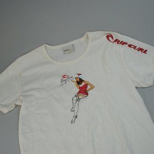 RIP CURL GIRL Vintage Christmas Pin Up Tee
